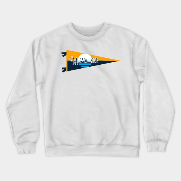 Milwaukee Flag Pennant Crewneck Sweatshirt by zsonn